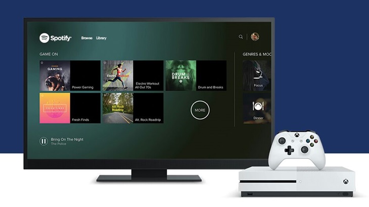 Tampilan Spotify di Xbox One